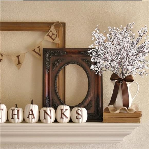 6PCS Artificial Flowers Baby Breath White Fake Gypsophila Bouquets Real Touch - Picture 4 of 6